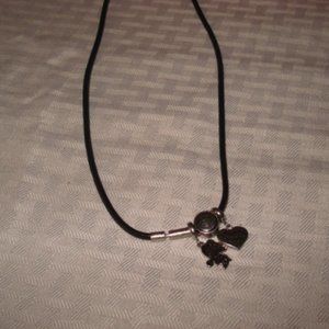 4 for 25... Black leather choker w/charms